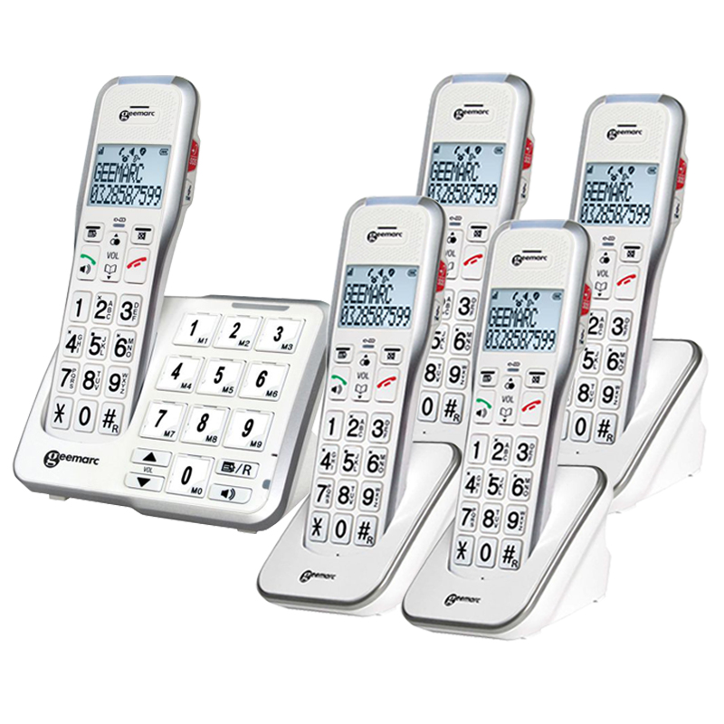 AmpliDECT 595 Phone + 4 Extra Handsets Health and Care
