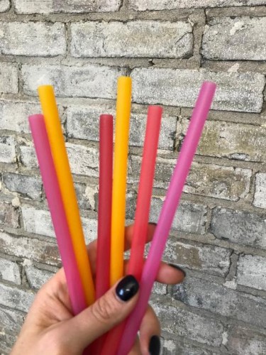 GoSili Ombre Spice/Pink/Tangerine Reusable Silicone Straws (Pack of 6)