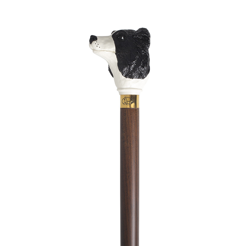 Hand Painted Border Collie Hardwood Cane | Health and Care