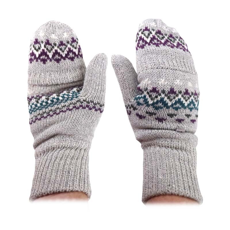 Mittens Light Heat Holders Ladies Light Grey Converter Mittens | Health and Care