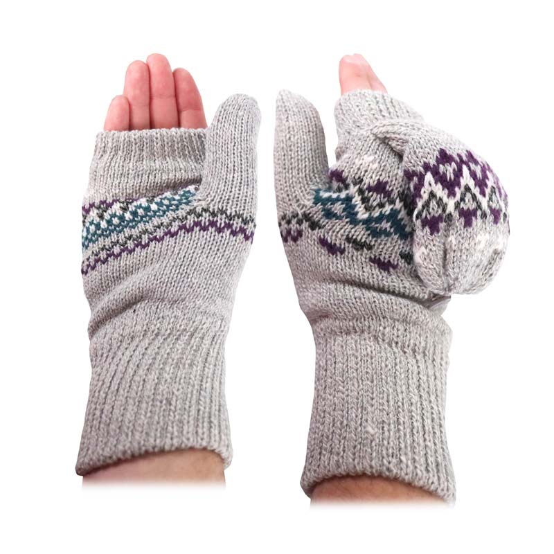 Mittens Light Heat Holders Ladies Light Grey Converter Mittens | Health and Care