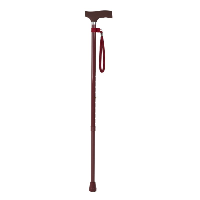 HeightAdjustable Burgundy Silicone Crutch Handle Walking Stick