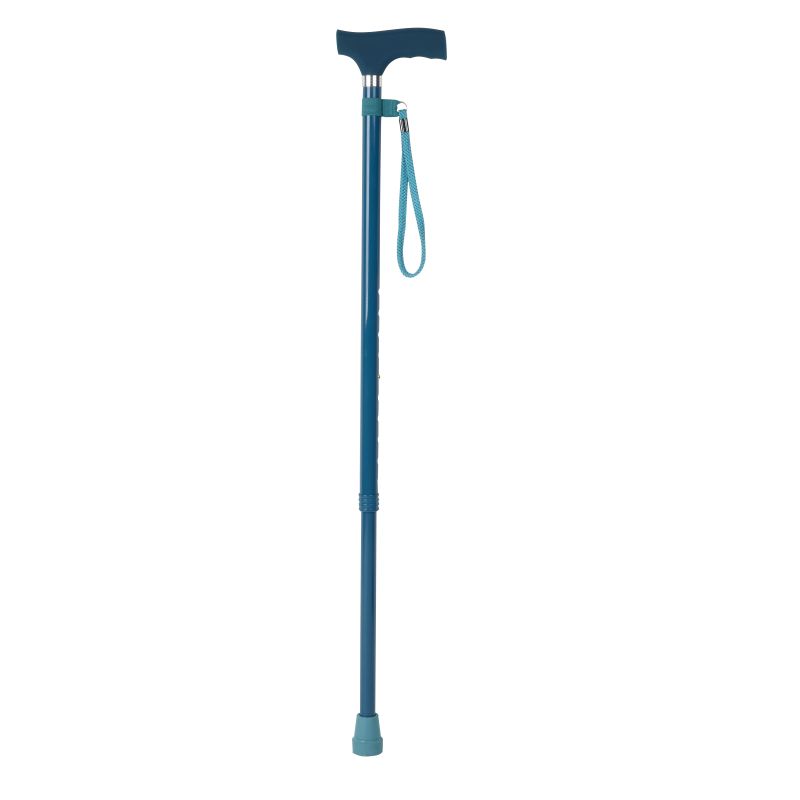 Height-Adjustable Teal Silicone Crutch Handle Walking Stick