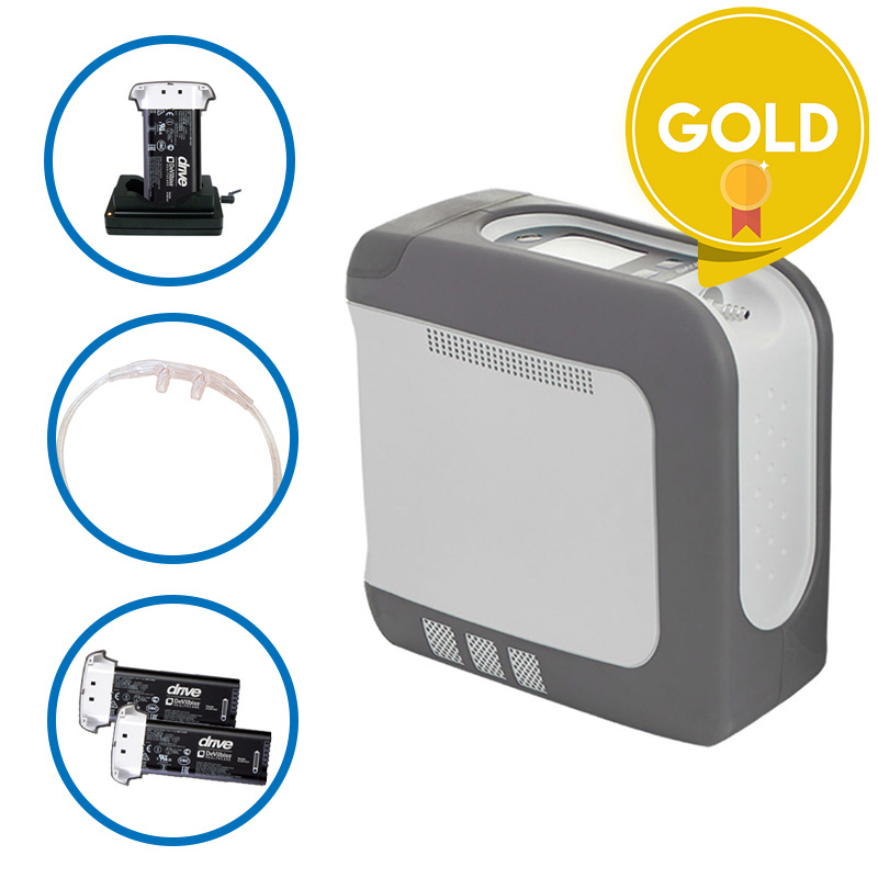 DeVilbiss iGo2 Portable Oxygen Concentrator Gold Bundle