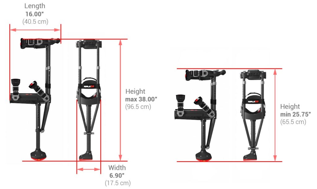 Dimensions of the iWALK 2.0 Dimensions of the iWALK 2.0