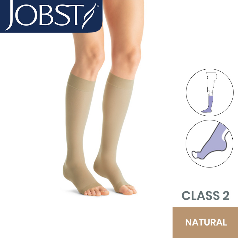 JOBST UltraSheer RAL Class 2 Natural Knee High Compression Stockings with Open Toe