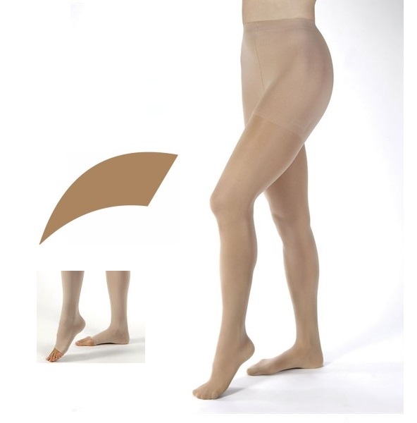 JOBST Opaque Compression Class (18 21mmHg) Caramel Open Toe Compression  Tights