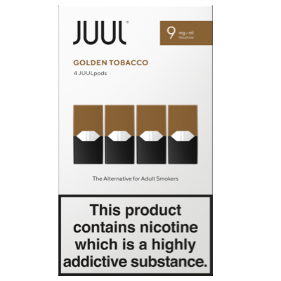 JUUL Golden Tobacco JUUL Pods 9mg (Pack of 4 Refill Cartridges)