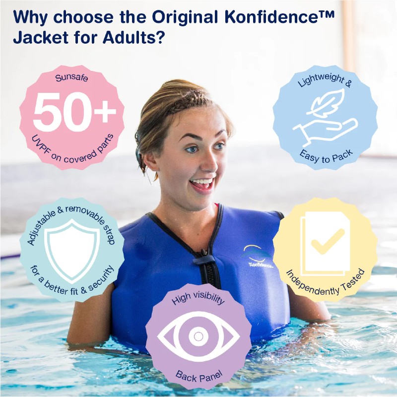 Adult Konfidence Swim Jacket with Floats Health and Care