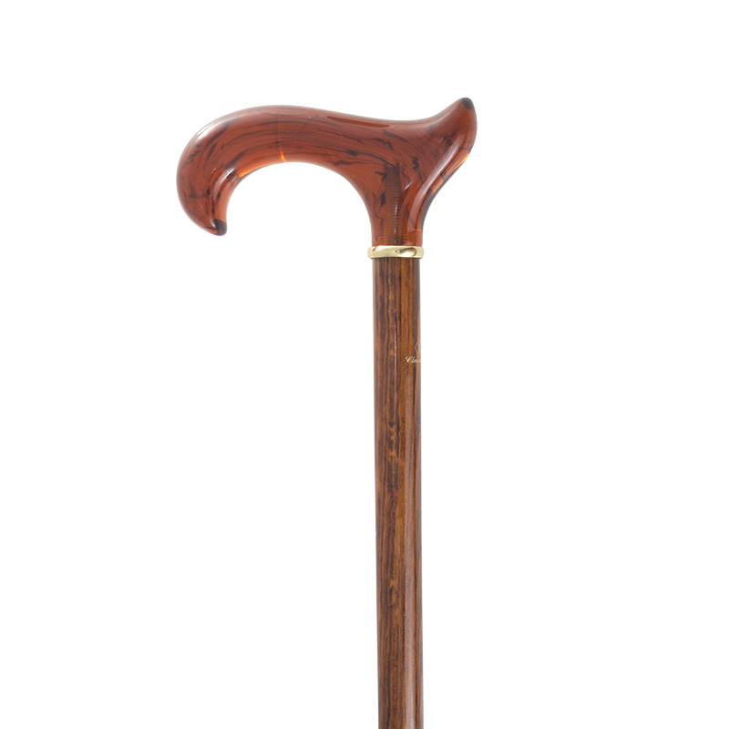 Ladies' Extra Wide Derby Amber Walking Stick Health and Care
