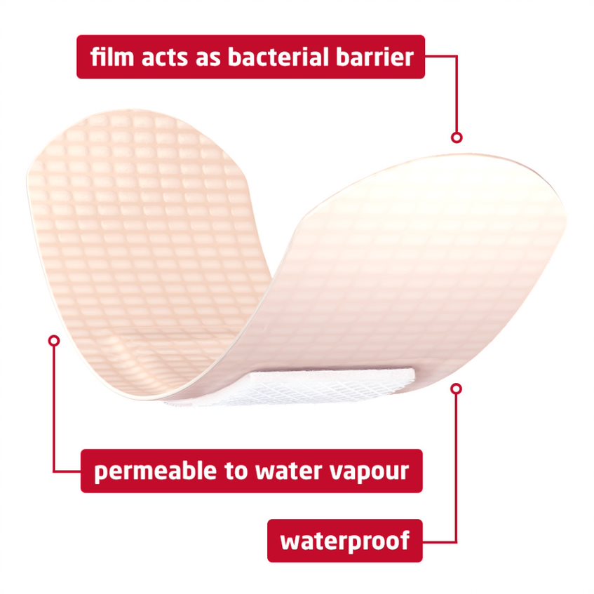 Image of key features leukoplast barrier plaster