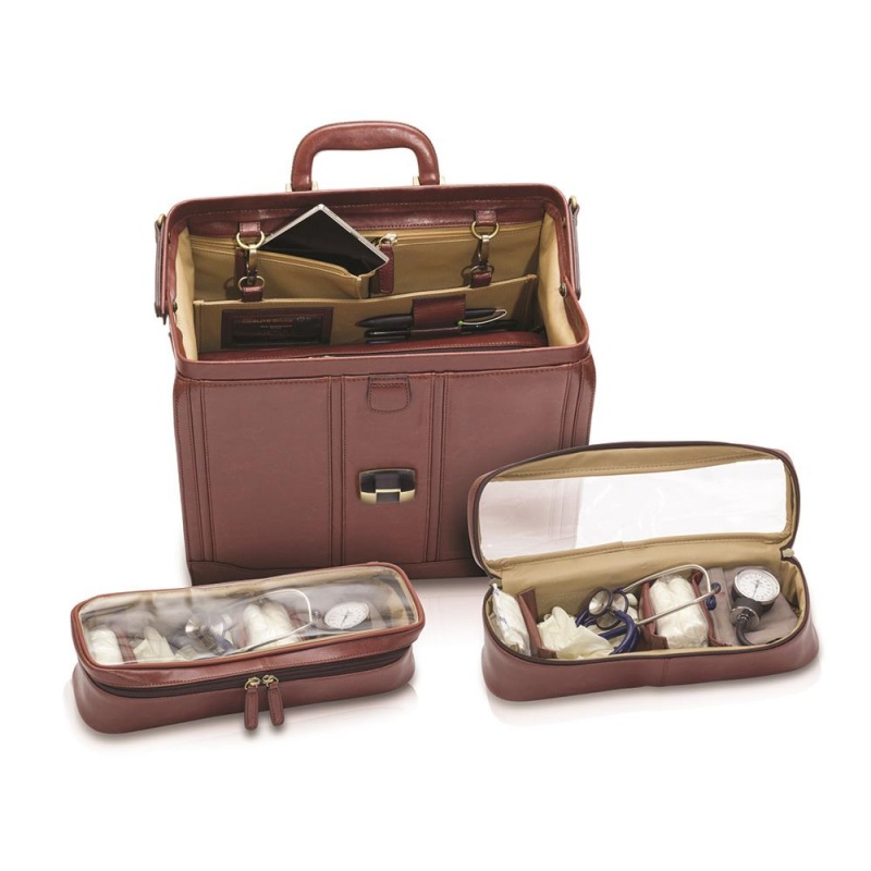 Lockable Traditional Elite Leather Doctor's Bag Health and Care