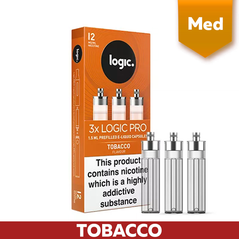 Logic PRO E-Cigarette Refill Capsules Tobacco 12mg