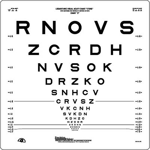 eye 3 metre chart test Revised  Health  ETDRS Logmar 3m Care 3 Chart and