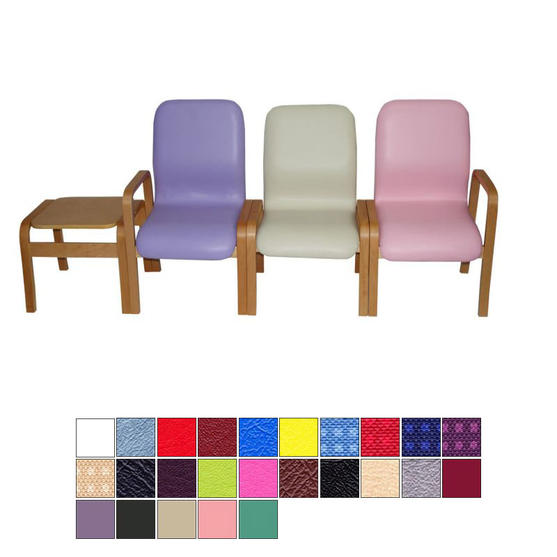 Medi Plinth Deluxe Wooden Waiting Room Chair With Armrests Set Of