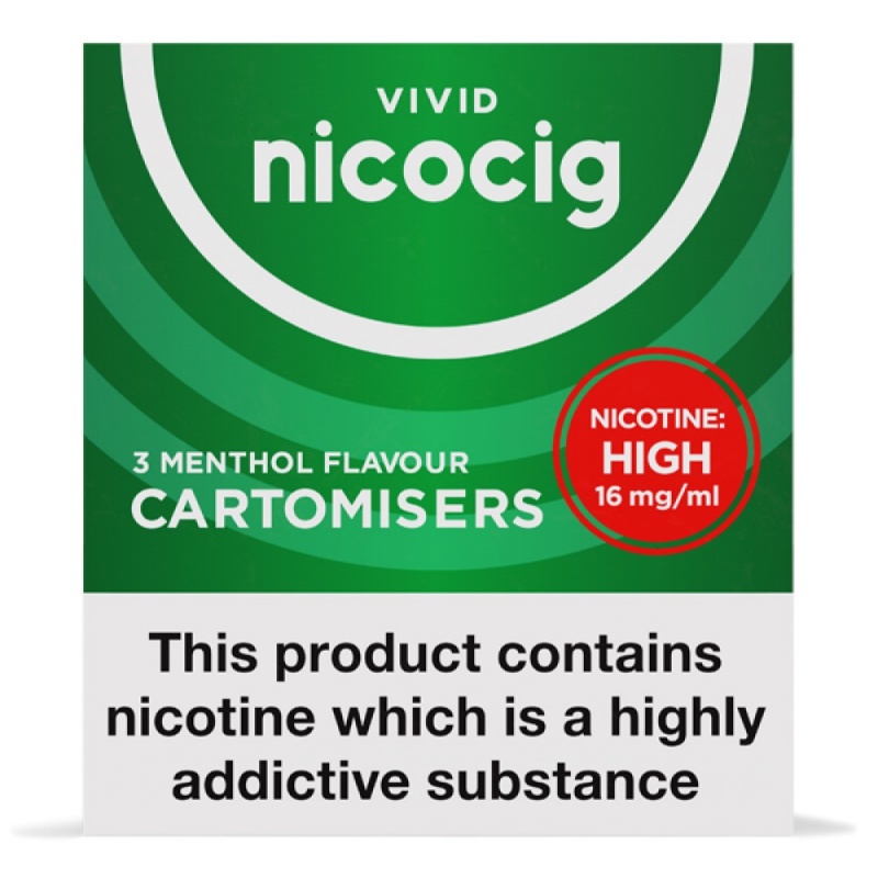 Nicocig Electronic Cigarette High Strength Menthol Refill Cartridges