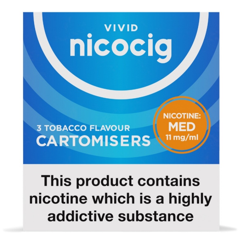 Nicocig Electronic Cigarette Medium Strength Refill Cartridges