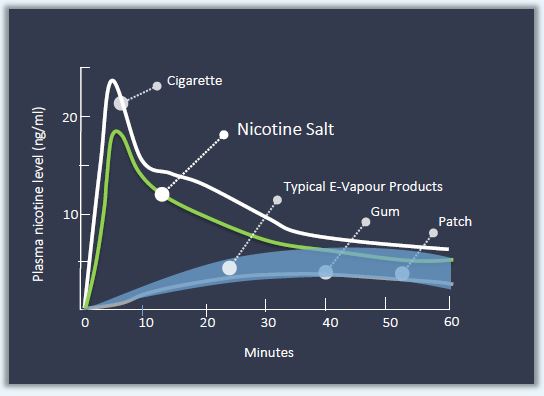 Absorption of Nicotine Salt