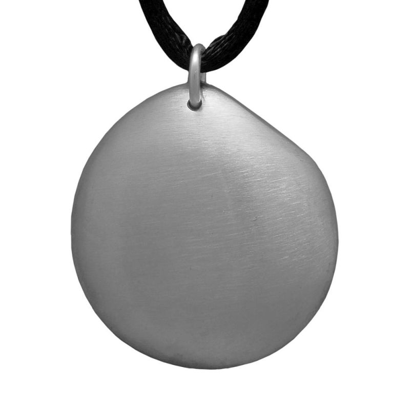 Q-Link Brushed Silver Pebble SRT-3 Pendant with Biofield Enhancement