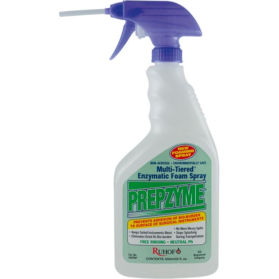 Ruhof Enzymatic Foam Cleaner Prepzyme 6 x 650 ml Trigger Spray Health and Care