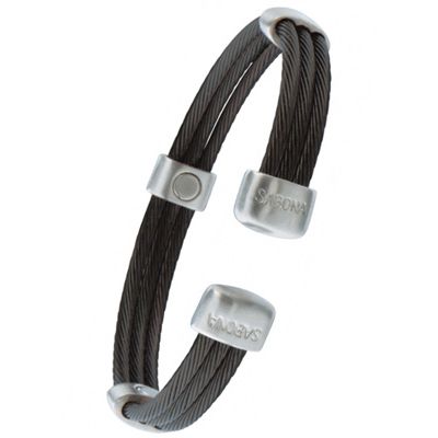 Sabona Trio Cable Black and Silver Magnetic Bracelet