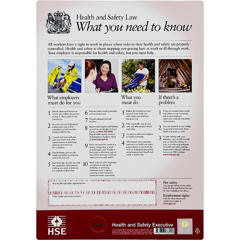 SFA HSE Health And Safety Law Poster A3 Health And Care sfa-hse-health-and-safety-law-poster-a3-health-and-care