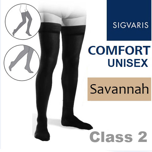 Sigvaris Unisex Comfort Thigh Class 2 (RAL) Savannah Knobbed Grip Top
