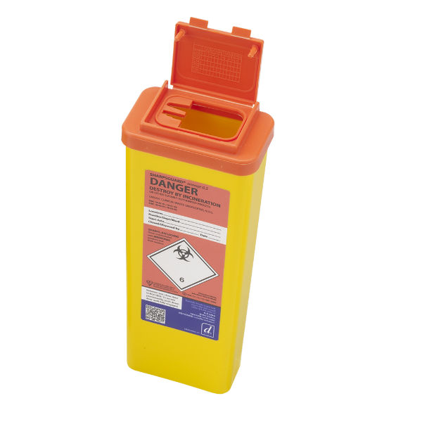 Sharpsguard Orange 0.5L Sharps Container with Needle Remover (Case of
