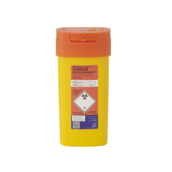 Sharpguard Sharpsguard Orange 0.6L Sharps Container (Case of 48) | Health and Care