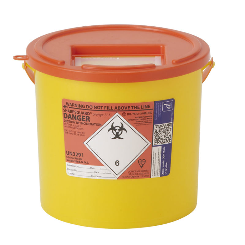 Sharpsguard Orange 11.5L GeneralPurpose Sharps Container (Case of 20