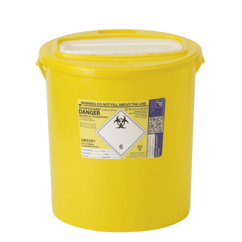 Sharpsguard Yellow 22L XA High-Volume Sharps Container (Case of 7)