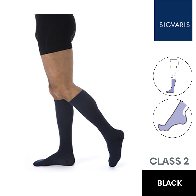 Sigvaris Coton Black Men's Socks Health and Care