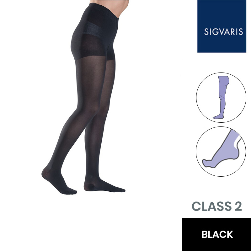 Sigvaris Style Semitransparent Class 2 Black Compression Tights