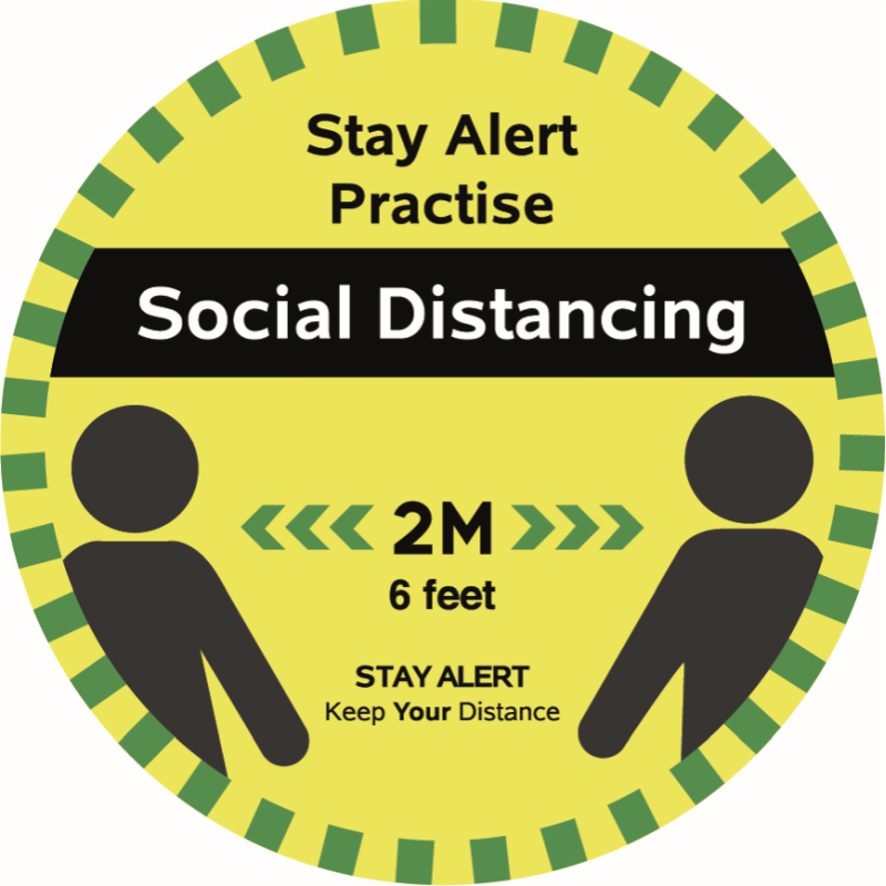 20-Pack of Social Distancing 2m Stickers | Health and Care