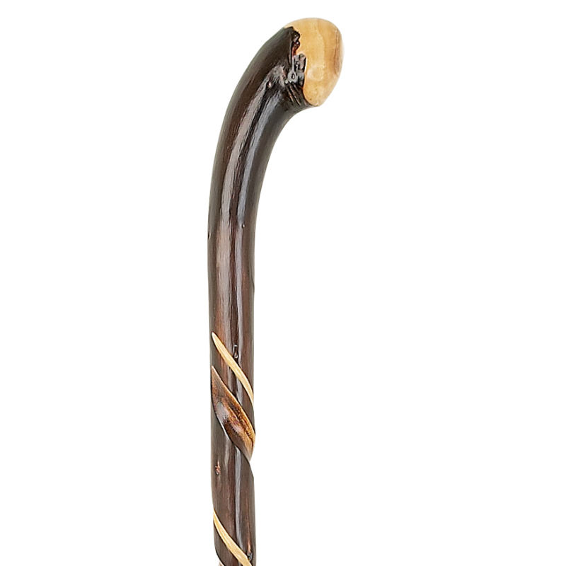 Spiral Knob Handle Chestnut Walking Stick Health and Care