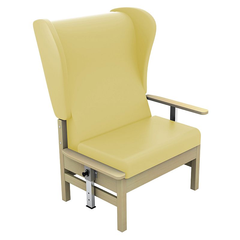 Sunflower Medical Atlas Beige High-Back Vinyl Bariatric Patient Armchair with Drop Arms and Wings