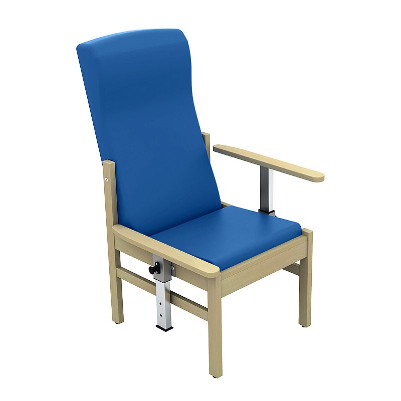 Sunflower Medical Atlas Navy High-Back Vinyl Patient Armchair with Drop Arms