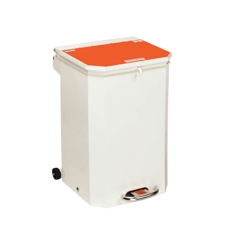 Sunflower Medical 50 Litre Clinical Hospital Waste Bin with Orange Lid