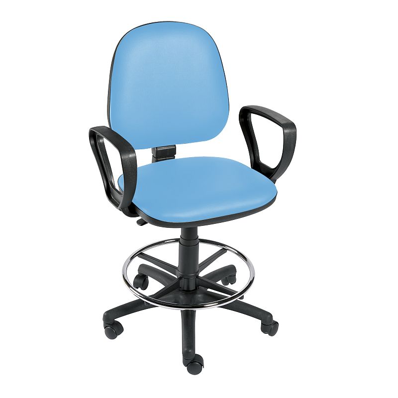 Sunflower Medical Sky Blue GasLift Chair with Foot Ring and Arm Rests