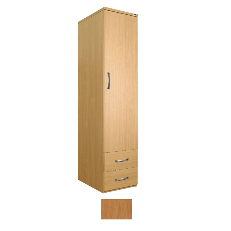 Sunflower Medical Beech Gents Single Wardrobe With Drawers
