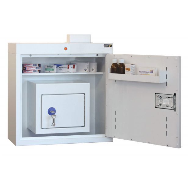 Sunflower Medical Medicine Cabinet 66 x 60 x 30cm with Warning Light and Large Inner Controlled Drug Cabinet