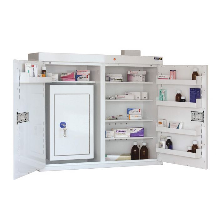 Sunflower Medical Medicine Cabinet 91 x 100 x 30cm with Warning Light and Extra Large Inner Controlled Drug Cabinet