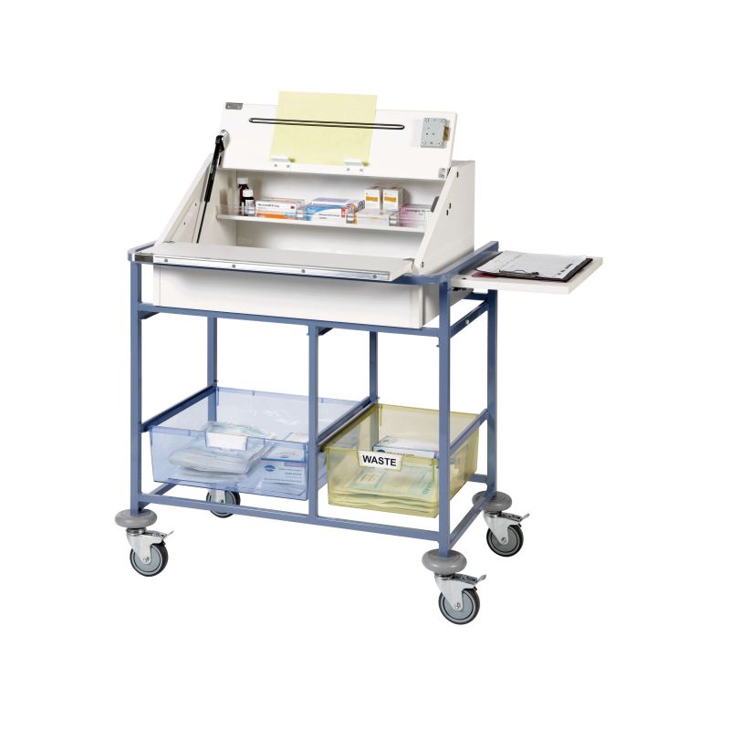 Med Ward Drug Trolley - Two Storage Trays | Health and Care
