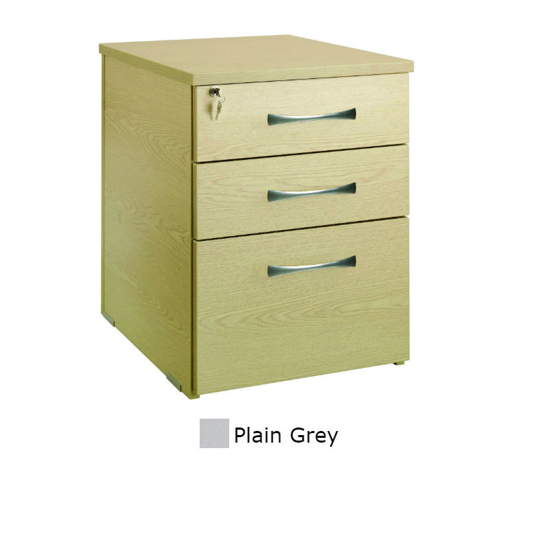 Plain Grey 3 Drawer Pedestal 80cm Deep Health And Care