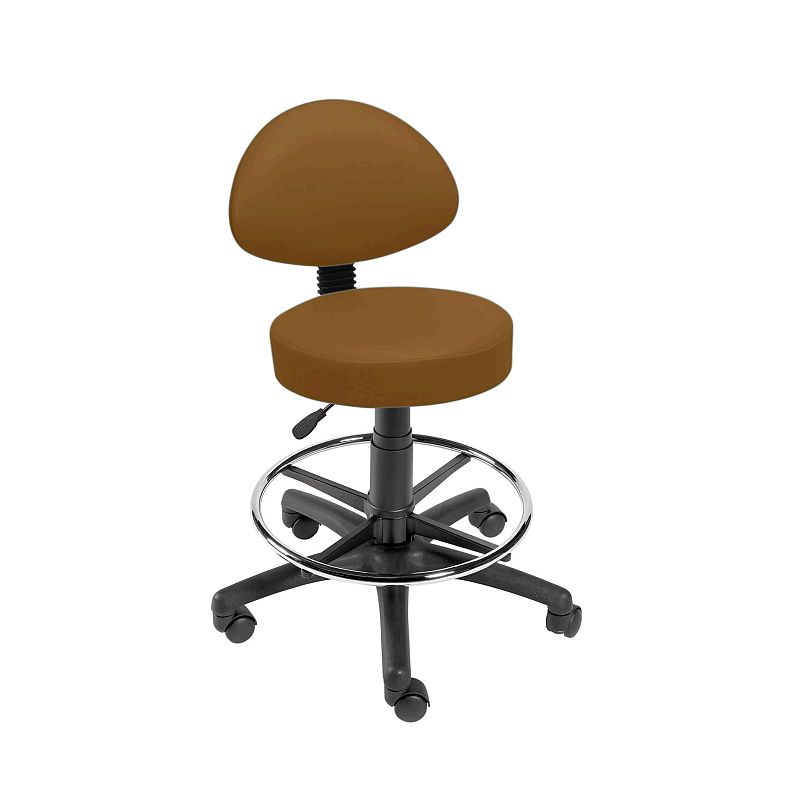 Brown Stool w/ Back Rest and Foot Ring | Health and Care