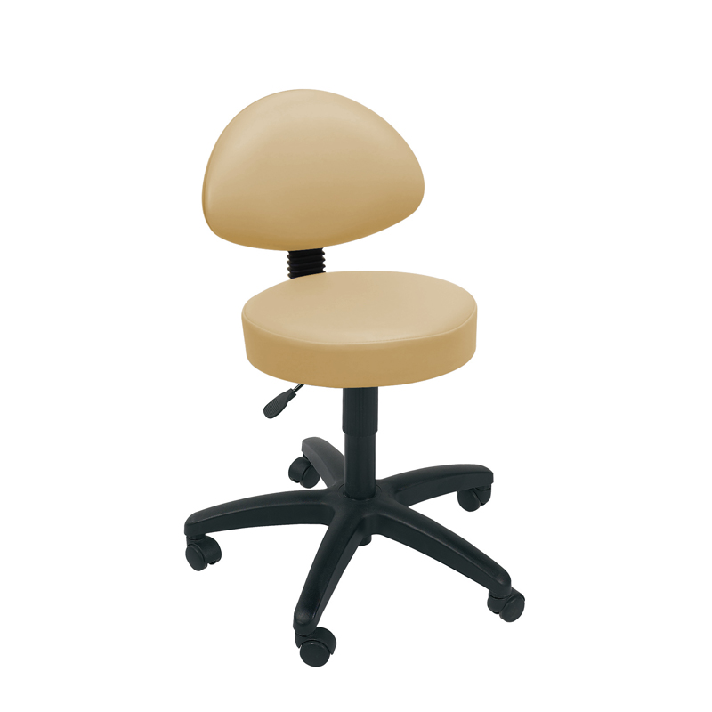 Sunflower Medical Beige Gas-Lift Stool with Back Rest