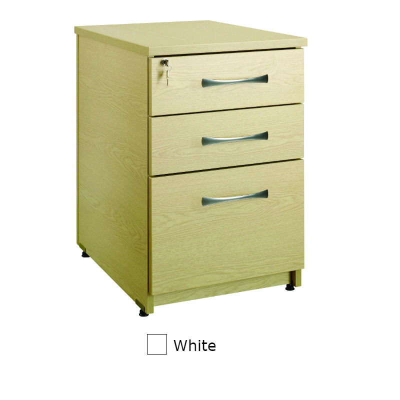 Sunflower Medical White Three Drawer Under Desk Pedestal