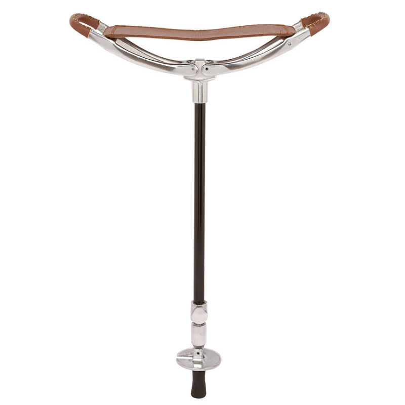 Tan Leather Adjustable Shooting Seat Stick with Black Shaft Health