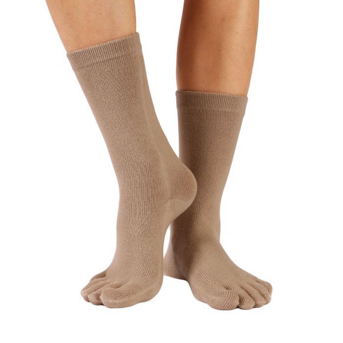 TOETOE Essential Mid-Calf Toe Socks (Fawn)