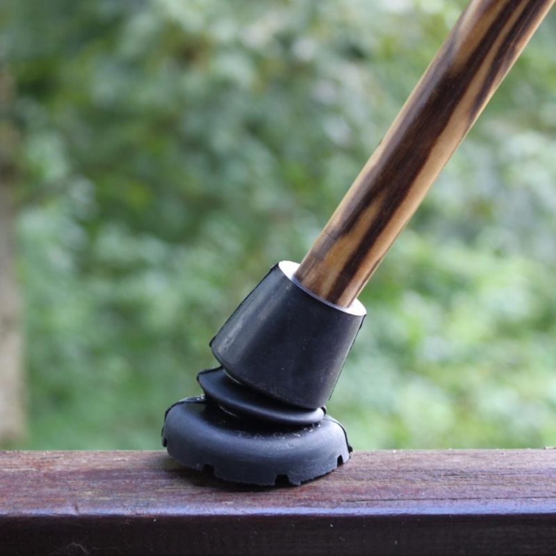 Type J Bendy Bottom Flexible Black Walking Stick Rubber Ferrule